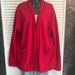 Elegant Red Women's Cardigan